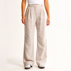 Abercrombie Light Taupe Sloane Tailored Wide Leg Pants Size 4